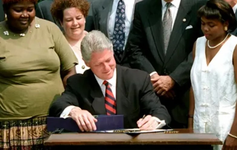 President Bill Clinton signed the landmark welfare reform legislation