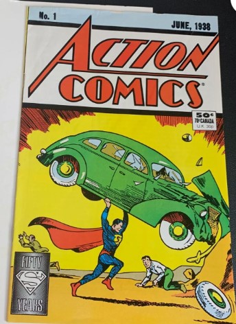 An historic copy of Superman's Action Comic #1 from 1938 